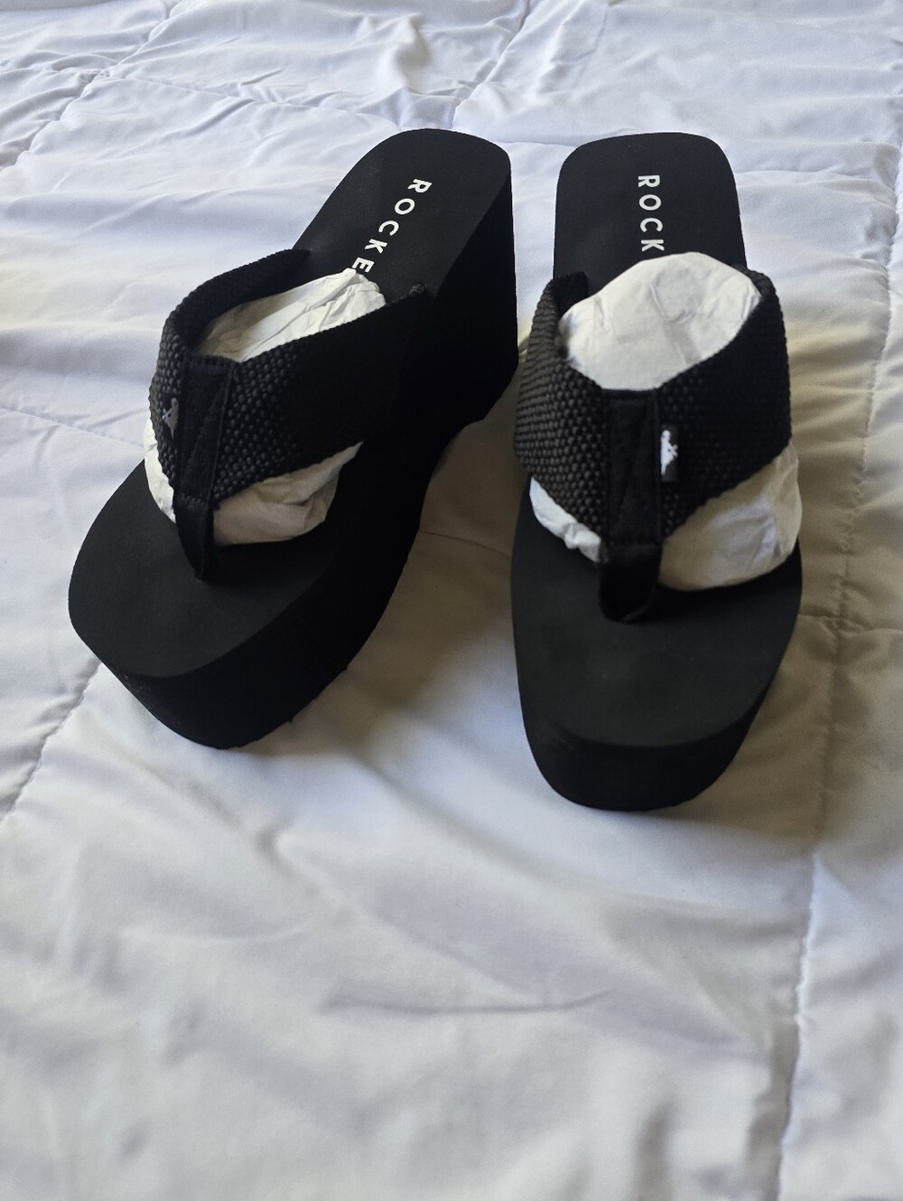 Rocket Dog Black Platform Flip Flop Sandals